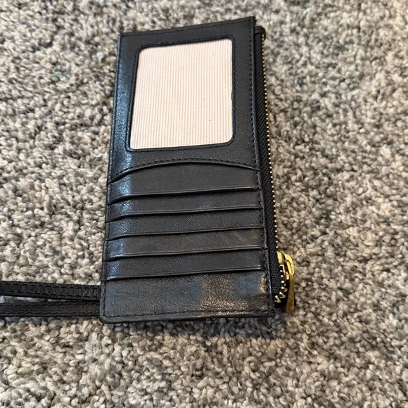 Margot Black Card Holder with Gold Accent - Picture 3 of 3